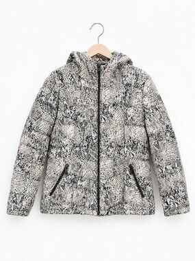 CALVIN KLIEN | Snake Print Packable Down Zipup Jacket
